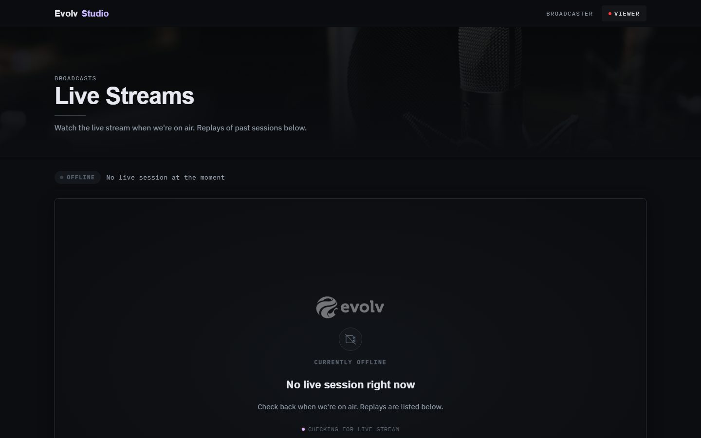 The live viewer page